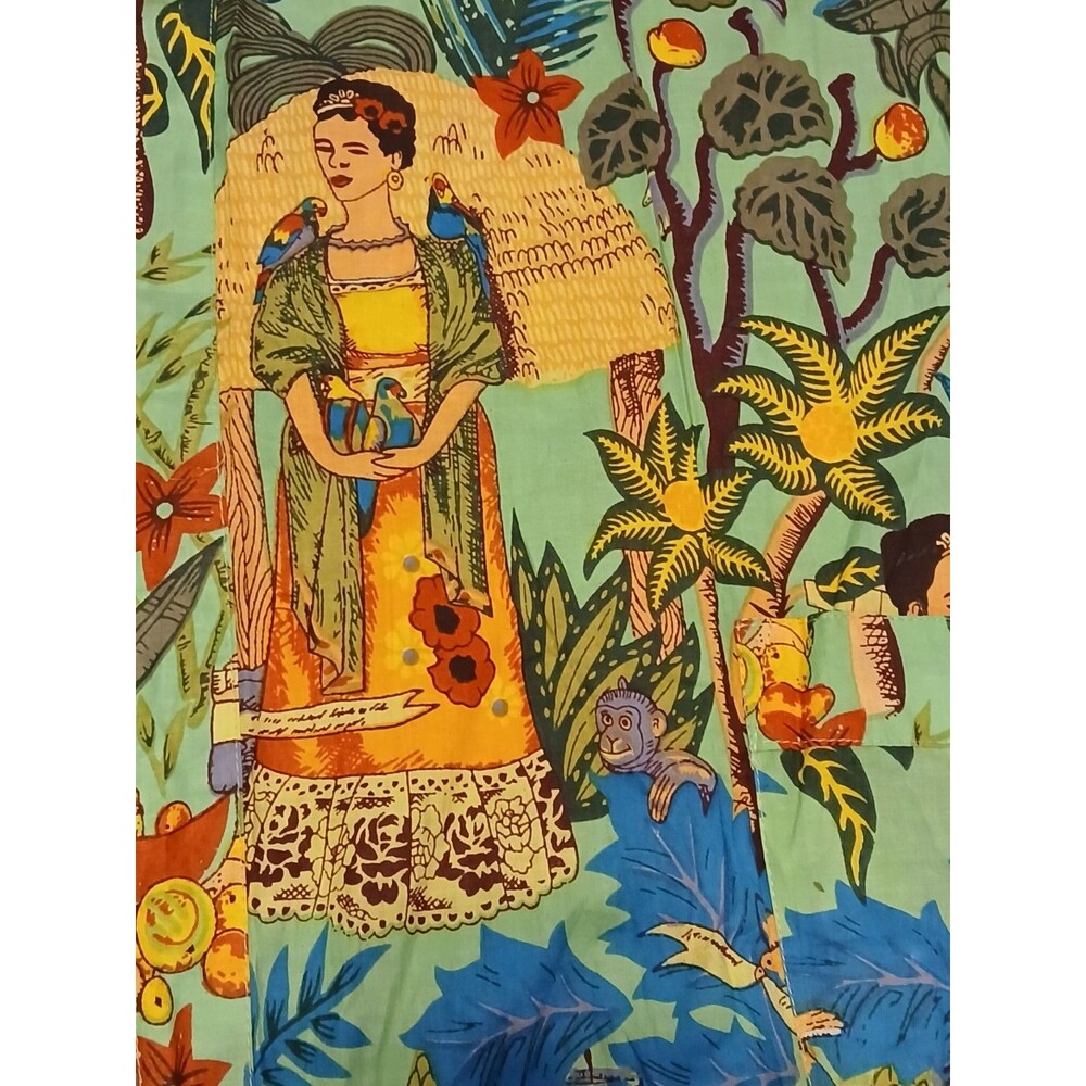 Craftluxe Kimono Robe Frida Kahlo Tropical Print 100% Cotton NWOT - Picture 9 of 16